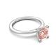 3 - Morgan 1.35 ctw Center Morganite with Prong Studded Natural Diamond Solitaire Plus Engagement Ring 