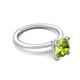 3 - Morgan 1.54 ctw Center Peridot with Prong Studded Natural Diamond Solitaire Plus Engagement Ring 