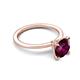 3 - Morgan 1.50 ctw Center Rhodolite Garnet with Prong Studded Natural Diamond Solitaire Plus Engagement Ring 