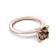 3 - Morgan 1.33 ctw Center Smoky Quartz with Prong Studded Natural Diamond Solitaire Plus Engagement Ring 