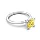 3 - Morgan 2.00 ctw Center Created Yellow Sapphire with Prong Studded Natural Diamond Solitaire Plus Engagement Ring 