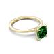 3 - Morgan 1.40 ctw Center Created Emerald with Prong Studded Natural Diamond Solitaire Plus Engagement Ring 