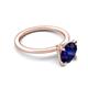 3 - Morgan 2.00 ctw Center Created Blue Sapphire with Prong Studded Natural Diamond Solitaire Plus Engagement Ring 