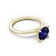 3 - Morgan 2.00 ctw Center Created Blue Sapphire with Prong Studded Natural Diamond Solitaire Plus Engagement Ring 