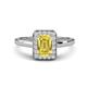 1 - Karah 0.78 ctw Yellow Sapphire Emerald Shape (6x4 mm) Accented Side Natural Diamond Halo Engagement Ring 