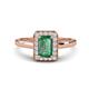 1 - Karah 0.99 ctw Created Alexandrite Emerald Shape (6x4 mm) Accented Side Natural Diamond Halo Engagement Ring 