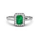 1 - Karah 0.68 ctw Emerald Emerald Shape (6x4 mm) Accented Side Natural Diamond Halo Engagement Ring 