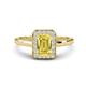 1 - Karah 0.78 ctw Yellow Sapphire Emerald Shape (6x4 mm) Accented Side Natural Diamond Halo Engagement Ring 