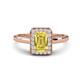 1 - Karah 0.78 ctw Yellow Sapphire Emerald Shape (6x4 mm) Accented Side Natural Diamond Halo Engagement Ring 