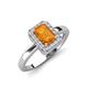 3 - Karah 0.73 ctw Citrine Emerald Shape (6x4 mm) Accented Side Natural Diamond Halo Engagement Ring 