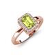 3 - Karah 0.88 ctw Peridot Emerald Shape (6x4 mm) Accented Side Natural Diamond Halo Engagement Ring 