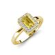 3 - Karah 0.78 ctw Yellow Sapphire Emerald Shape (6x4 mm) Accented Side Natural Diamond Halo Engagement Ring 