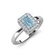 3 - Karah 0.68 ctw Aquamarine Emerald Shape (6x4 mm) Accented Side Natural Diamond Halo Engagement Ring 