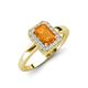 3 - Karah 0.73 ctw Citrine Emerald Shape (6x4 mm) Accented Side Natural Diamond Halo Engagement Ring 