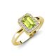 3 - Karah 0.88 ctw Peridot Emerald Shape (6x4 mm) Accented Side Natural Diamond Halo Engagement Ring 