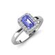 3 - Karah 0.78 ctw Tanzanite Emerald Shape (6x4 mm) Accented Side Natural Diamond Halo Engagement Ring 