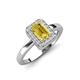 3 - Karah 0.78 ctw Yellow Sapphire Emerald Shape (6x4 mm) Accented Side Natural Diamond Halo Engagement Ring 