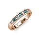 3 - Kathiryn 3.00 mm London Blue Topaz and Lab Grown Diamond 7 Stone Wedding Band 