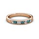 5 - Kathiryn 3.00 mm London Blue Topaz and Lab Grown Diamond 7 Stone Wedding Band 