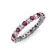 3 - Tiffany 2.40 mm Rhodolite Garnet and Lab Grown Diamond Eternity Band 