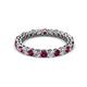 6 - Tiffany 2.40 mm Rhodolite Garnet and Lab Grown Diamond Eternity Band 