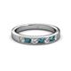5 - Kathiryn 3.00 mm London Blue Topaz and Diamond 7 Stone Wedding Band 