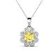 1 - Urania 1.55 ctw Yellow Sapphire (6.00 mm) and Accented Lab Grown Diamond Halo Floral Pendant 