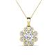 1 - Urania 1.55 ctw White Sapphire (6.00 mm) and Accented Lab Grown Diamond Halo Floral Pendant 