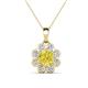 1 - Urania 1.40 ctw Yellow Diamond (6.00 mm) and Accented Lab Grown Diamond Halo Floral Pendant 