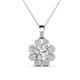 1 - Urania 1.60 ctw GIA Certified Diamond (6.50 mm) and Accented Lab Grown Diamond Halo Floral Pendant 