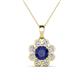 1 - Urania 1.32 ctw Iolite (6.00 mm) and Accented Lab Grown Diamond Halo Floral Pendant 