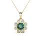 1 - Urania 1.75 ctw Created Alexandrite (6.00 mm) and Accented Lab Grown Diamond Halo Floral Pendant 