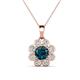 1 - Urania 1.55 ctw London Blue Topaz (6.00 mm) and Accented Lab Grown Diamond Halo Floral Pendant 