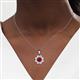 2 - Urania 1.55 ctw Ruby (6.00 mm) and Accented Lab Grown Diamond Halo Floral Pendant 