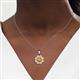 2 - Urania 1.32 ctw Citrine (6.00 mm) and Accented Lab Grown Diamond Halo Floral Pendant 
