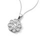 3 - Urania 1.60 ctw GIA Certified Diamond (6.50 mm) and Accented Lab Grown Diamond Halo Floral Pendant 