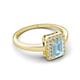 5 - Karah 0.68 ctw Aquamarine Emerald Shape (6x4 mm) Accented Side Natural Diamond Halo Engagement Ring 