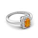 5 - Karah 0.73 ctw Citrine Emerald Shape (6x4 mm) Accented Side Natural Diamond Halo Engagement Ring 