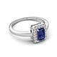 5 - Karah 0.73 ctw Iolite Emerald Shape (6x4 mm) Accented Side Natural Diamond Halo Engagement Ring 