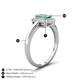 4 - Karah 0.99 ctw Created Alexandrite Emerald Shape (6x4 mm) Accented Side Natural Diamond Halo Engagement Ring 