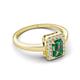 5 - Karah 0.99 ctw Created Alexandrite Emerald Shape (6x4 mm) Accented Side Natural Diamond Halo Engagement Ring 