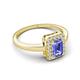 5 - Karah 0.78 ctw Tanzanite Emerald Shape (6x4 mm) Accented Side Natural Diamond Halo Engagement Ring 