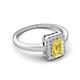 5 - Karah 0.78 ctw Yellow Sapphire Emerald Shape (6x4 mm) Accented Side Natural Diamond Halo Engagement Ring 