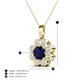 4 - Urania 1.75 ctw Blue Sapphire (6.00 mm) and Accented Lab Grown Diamond Halo Floral Pendant 
