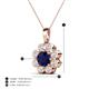 4 - Urania 1.75 ctw Blue Sapphire (6.00 mm) and Accented Lab Grown Diamond Halo Floral Pendant 