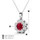 4 - Urania 1.55 ctw Ruby (6.00 mm) and Accented Lab Grown Diamond Halo Floral Pendant 