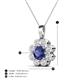 4 - Urania 1.32 ctw Iolite (6.00 mm) and Accented Lab Grown Diamond Halo Floral Pendant 