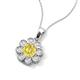 3 - Urania 1.55 ctw Yellow Sapphire (6.00 mm) and Accented Lab Grown Diamond Halo Floral Pendant 