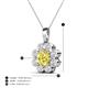 4 - Urania 1.55 ctw Yellow Sapphire (6.00 mm) and Accented Lab Grown Diamond Halo Floral Pendant 
