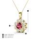 4 - Urania 1.32 ctw Pink Tourmaline (6.00 mm) and Accented Lab Grown Diamond Halo Floral Pendant 